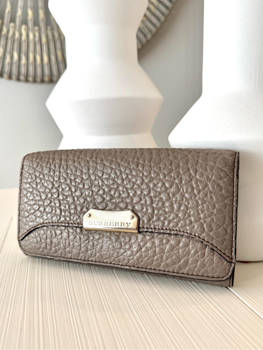Burberry Leather Continental Long Wallet